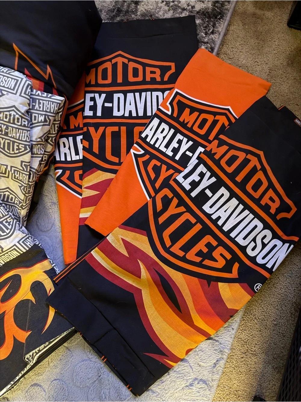Harley-Davidson Full/Queen flame rider fireball bedding set!